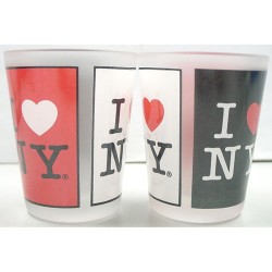 I Love NY 3-Panels Frosted Shot Glass