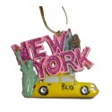 New York Pink Glitter Sightseeing Ornament