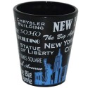 NYC Landmarks with Blue Skyline Shotglass