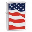 American Flag Brushed Chrome Zippo