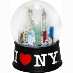 I Love NY Black 65mm Snowglobe
