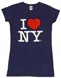 Navy I Love NY Fitted Tee Shirt