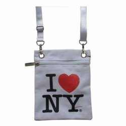 White I love NY Neck Wallet