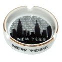 NYC "Grey Skyline" Small Ashtray w/Gold Edge
