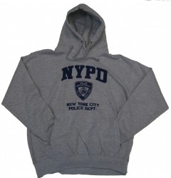NYPD Full Chest Ash Hooded Sweatshirt