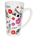 New York Lips Design White Java Mug