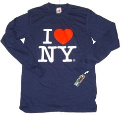 I Love NY Long Sleeve Shirt in Navy