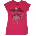 I Love New York Miss Liberty Pink Ladies Fitted Tee