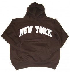 New York Brown Hooded Sweatshirt - size lg