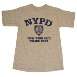 NYPD with shield Full Chest Ash Kids Tee