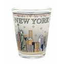 NYC Skyline Gold & Black Frosted Shot Glass