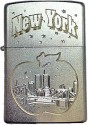 NY Big Apple Skyline Satin Chrome Zippo