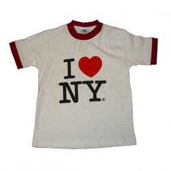 I Love NY White Ringer Kids T-Shirt
