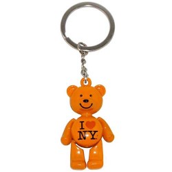 I Love NY Peach Bear Keyring