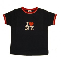 I Love NY Navy Ringer Baby Tee