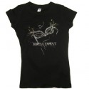 Black Rhinestone Mask Ladies Fitted Tee