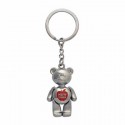 NY Bear Keyring W/Apple Shiny Silver