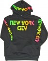 New York "Retro" Black Hooded Sweatshirt