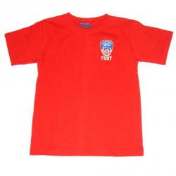 FDNY Embroidered Patch Red Kids Tee