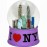 I Love NY Purple 65mm Snowglobe