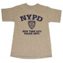 NYPD with shield Full Chest Ash Kids Tee