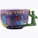 Soup Mug Hand Painted NY Design Statue Of Liberty Handle