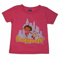 Dora Explores NY Pink Baby Tee