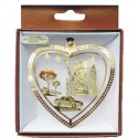 NYC Icons In Heart Gold Foil Ornament