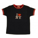 I Love NY Navy Ringer Baby Tee