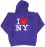I Love NY Purple Embroidered Sweatshirt