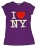 Purple I Love NY Fitted Tee Shirt