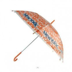 NYC Clear Neon Orange Umbrella