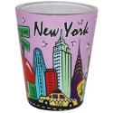 NYC Skyline Lavendar Pastel Shotglass