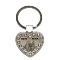 NYC Icons Multi Diamond Heart-Shaped Keychain