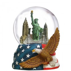 NYC Skyline with Eagle 65mm Snowglobe