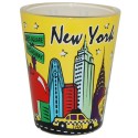 NYC Skyline Yellow Pastel Shotglass