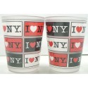 I Love NY 4-Panels Frosted Shot Glass