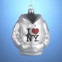 I Love NY Ornament - Hooded Sweatshirt Glass Ornament