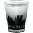 Grey Skyline Handpainted Design Clear Shotglass