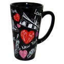 New York Lips Design Black Java Mug