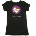 Black NY Love You Flower Ladies Fitted Tee