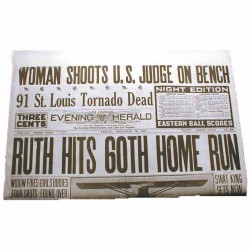 Babe Ruth Hits 60th Home Run Historic Replica Newspaper
