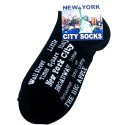 NYC Burroughs Black Ankle Socks
