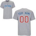 Chicago Cubs Personalized Grey Adult T-Shirt