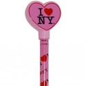 I Love NY Pink Heart Pencil Topper