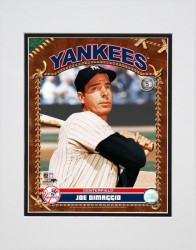 Joe Dimaggio Baseball Card Pose Matted 8x10