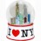 I Love NY White 65mm Snowglobe