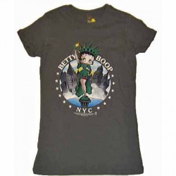 Betty Boop "Miss Liberty" Grey Ladies Fitted Tee
