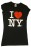Black I Love NY Fitted Tee Shirt
