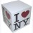 I Love NY White Paper Cube